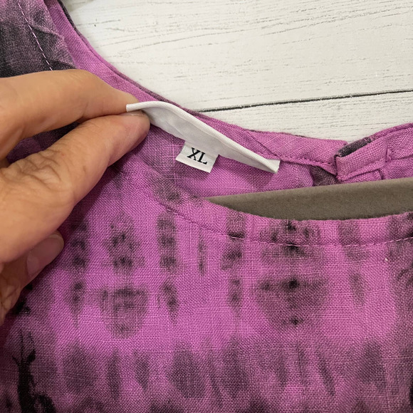 Bryn Walker basic tank in purple tie dye - Picture 4 of 5